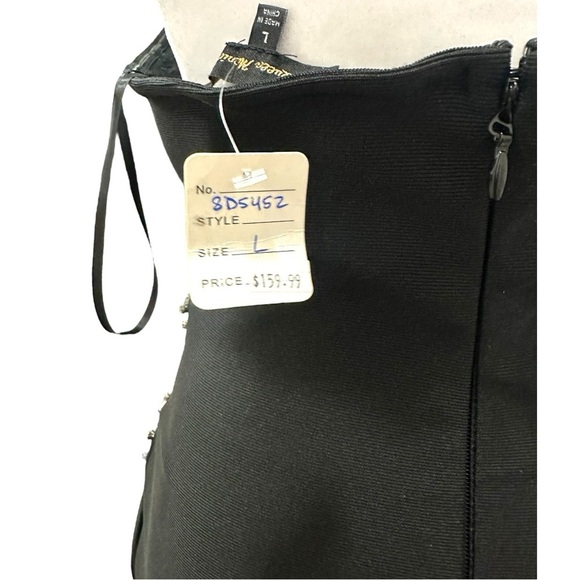 Las Vegas Formal Style Dress Size Elegant Black & Sliver Peek A Boo Lace - Picture 8 of 11